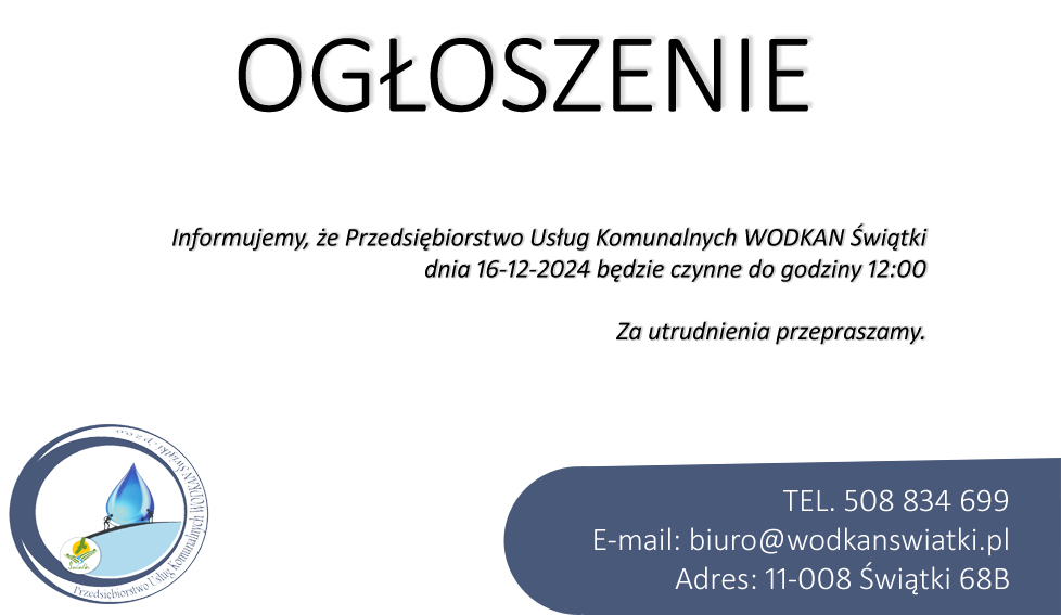 OGŁOSZENIE